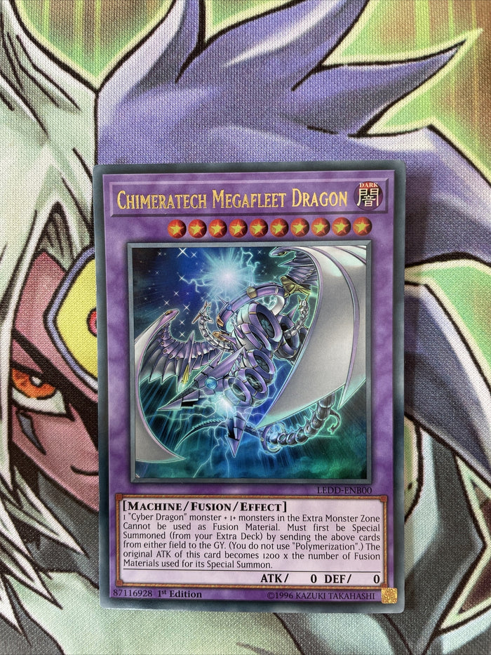 LEDD-ENB00 Chimeratech Megafleet Dragon Ultra Rare 1st Edition Yugioh Card NM