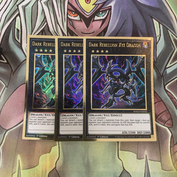 MAGO-EN032 x3 Dark Rebellion Xyz Dragon Gold Rare Excellent Condition Yugioh