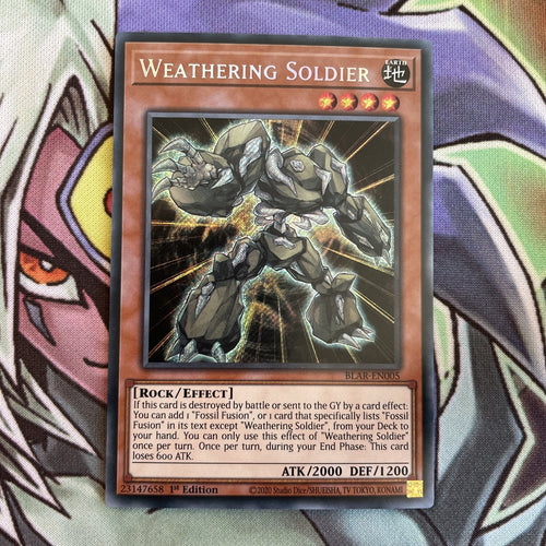 BLAR-EN005 Weathering Soldier Secret Rare 1st Edition Near Mint Yugioh Card