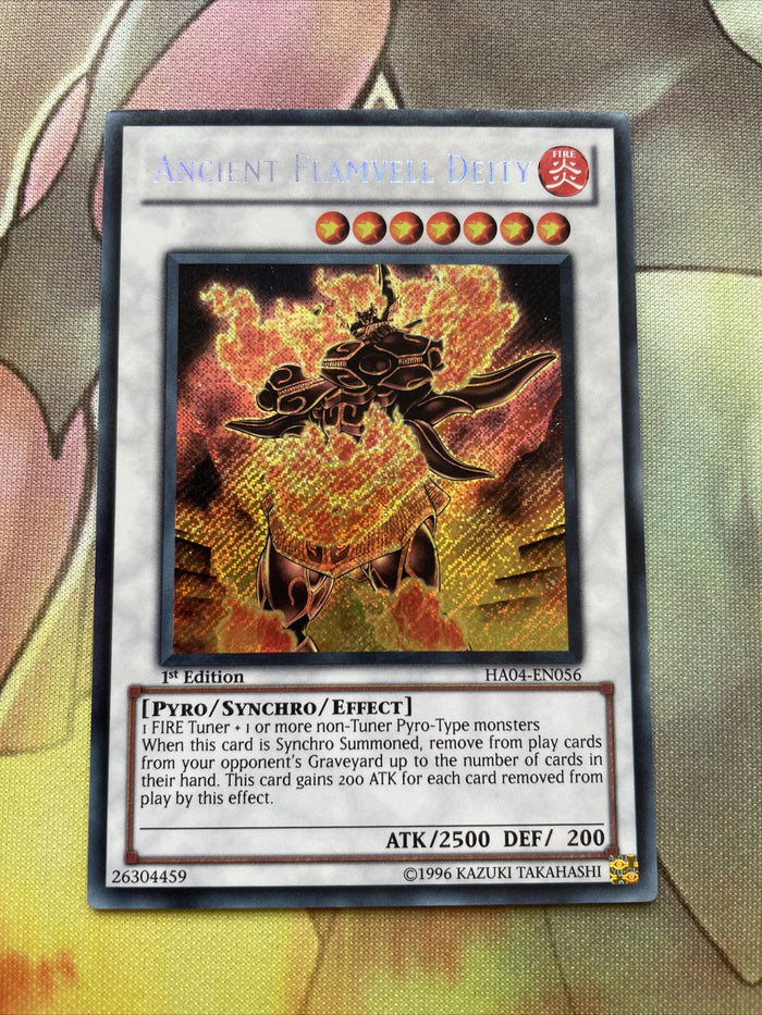 HA04-EN056 Ancient Flamvell Deity Secret Rare 1st Edition VLP YuGiOh Card