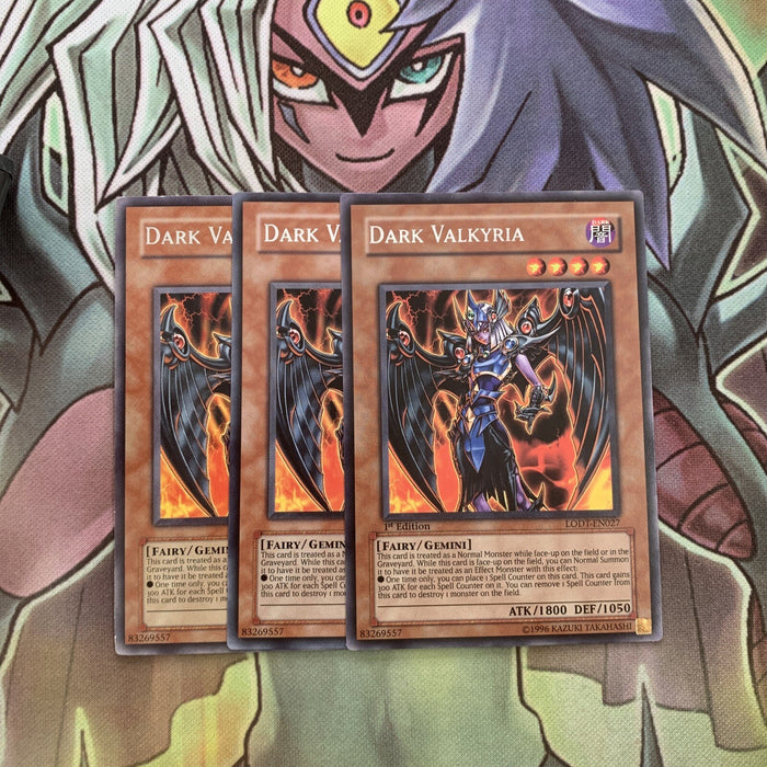 LODT-EN027 x3 Dark Valkyria Rare Excellent Condition Yugioh