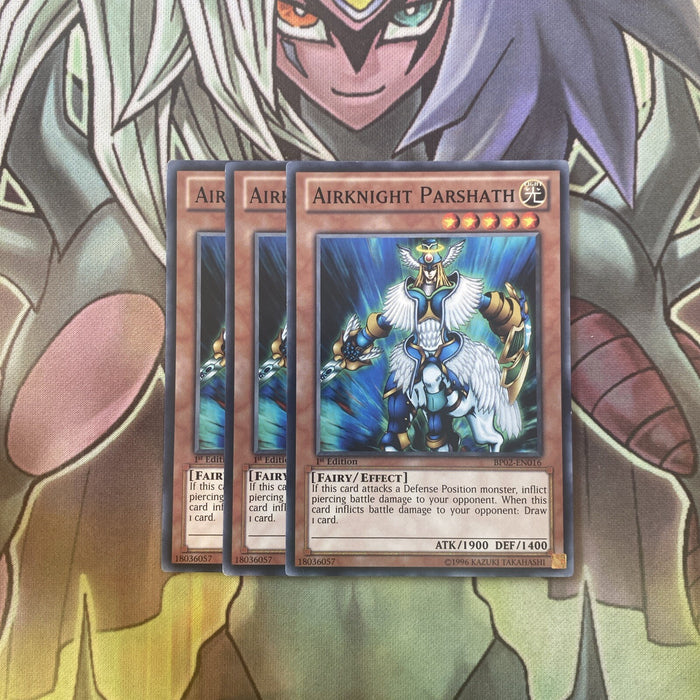 BP02-EN016 x3 Airknight Parshath Black Rare Excellent Condition Yugioh