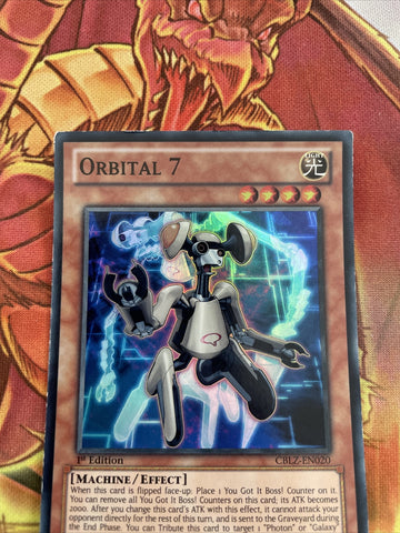 cblz-en020 Orbital 7 1st Edition (VG+) Super Rare Yugioh! (back)