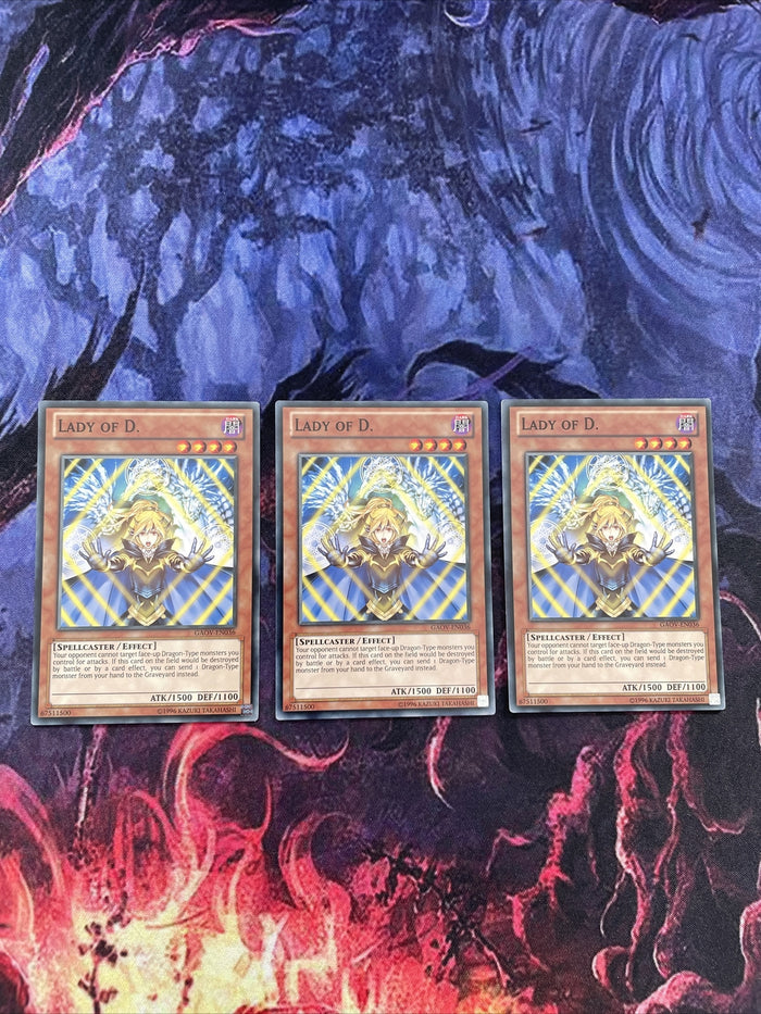 GAOV-EN036 x3 Lady of D. Common Yugioh Card 1st Edition New