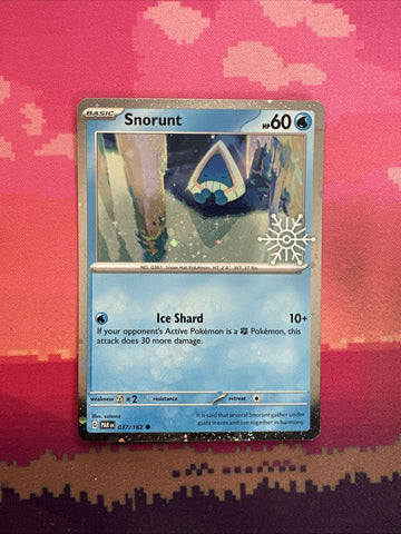 Pokemon Card Snorunt Advent Calendar Snowflake STAMP 037/182 Near Mint