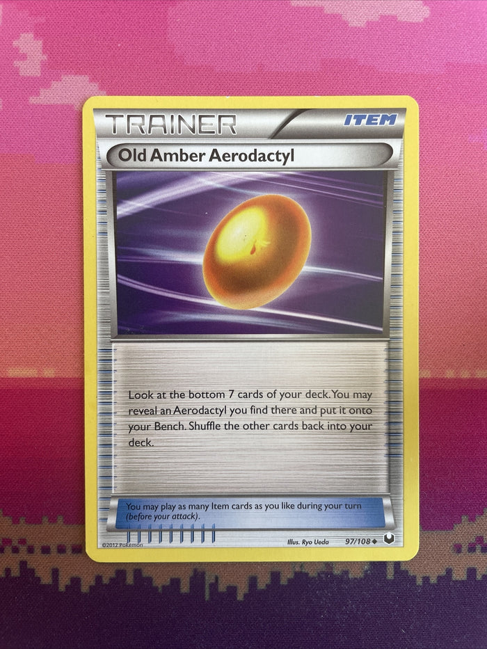 Pokemon Card Old Amber Aerodactyl Dark Explorers Uncommon 97/108 Near Mint