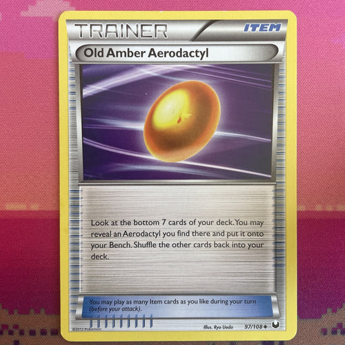 Pokemon Card Old Amber Aerodactyl Dark Explorers Uncommon 97/108 Near Mint