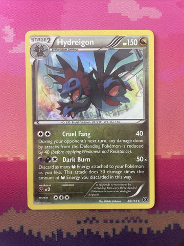 Pokemon Card Hydreigon Steam Siege Holo Rare 86/114 Near Mint