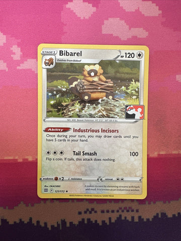 Pokemon Card Bibarel Prize Pack Cosmo Holo Rare 121/172 Near Mint