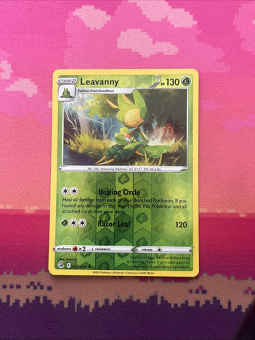 Pokemon Card Leavanny Fusion Strike Reverse Holo Rare 011/264 NM