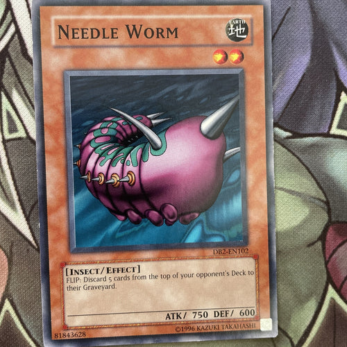 DB2-EN102 Needle Worm Common Unlimited Edition NM Yugioh Card