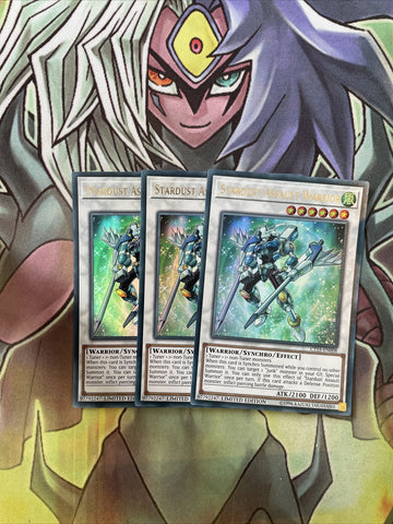 CT15-EN008 x3 Stardust Assault Warrior Ultra Rare Excellent Condition Yugioh
