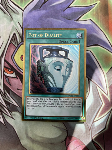PGL2-EN055 Pot Of Duality Gold Rare 1st Edition NM Yugioh Card