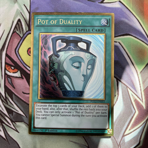 PGL2-EN055 Pot Of Duality Gold Rare 1st Edition NM Yugioh Card