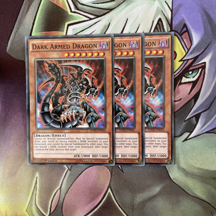 SDPD-EN016 x3 Dark Armed Dragon Common Excellent Condition Yugioh
