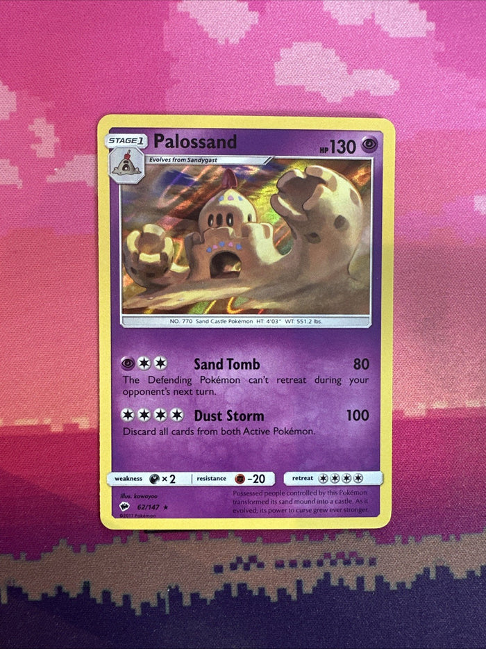 Pokemon Card Palossand Burning Shadows Holo Rare 62/147 Near Mint