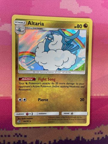 Pokemon Card Altaria Dragon Majesty Holo Rare 40/70 Near Mint