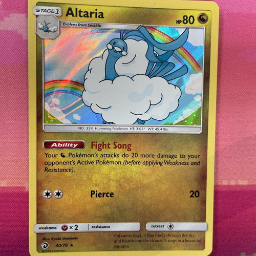 Pokemon Card Altaria Dragon Majesty Holo Rare 40/70 Near Mint