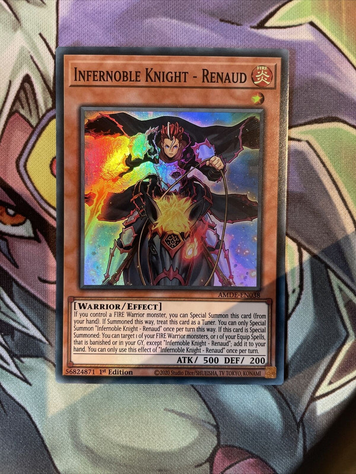 AMDE-EN038 Infernoble Knight - Renaud Super Rare 1st Edition NM Yugioh Card