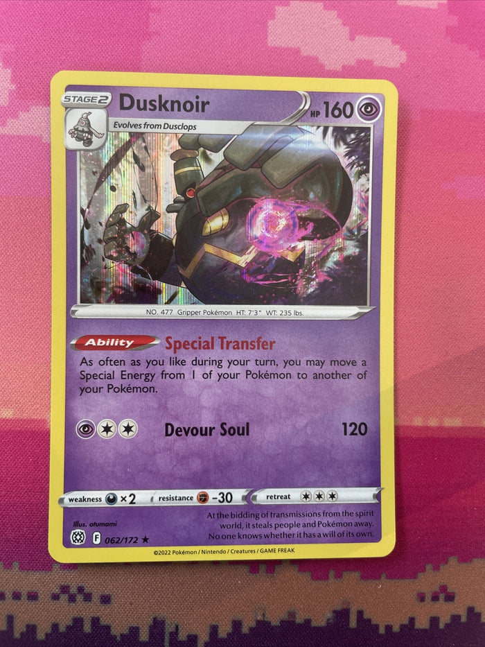 Pokemon Card Dusknoir Brilliant Stars Holo Rare 062/172 Near Mint