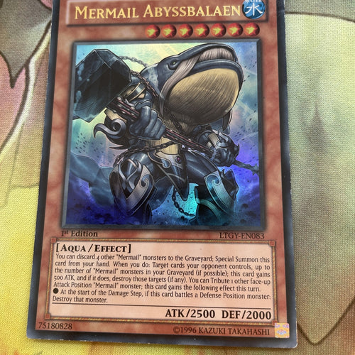 LTGY-EN083 Mermail Abyssbalaen Ultra Rare Yugioh Card 1st Edition LP