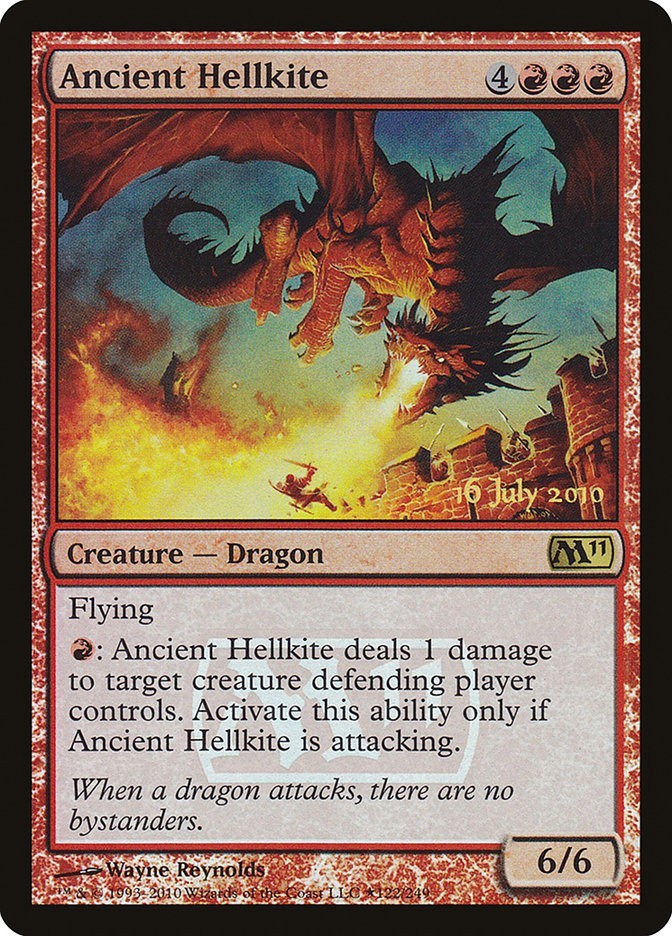 Ancient Hellkite Magic 2011 Prerelease FOIL Excellent Magic MTG