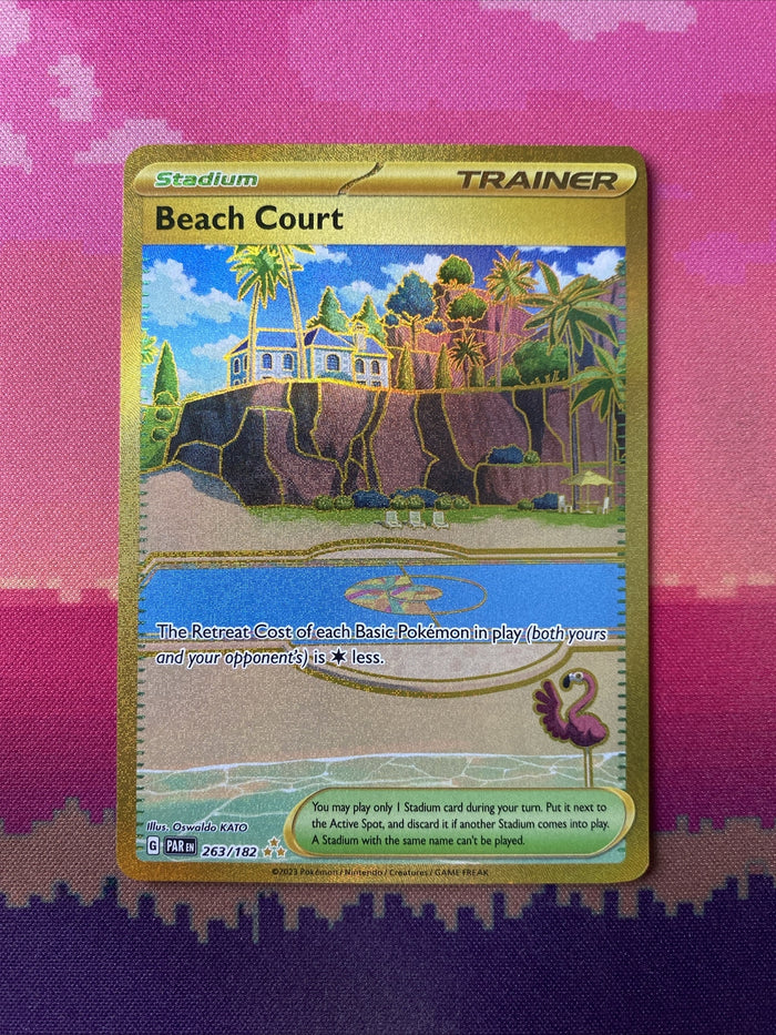 Pokemon Card Beach Court 263/182 Secret Rare Paradox Rift NM