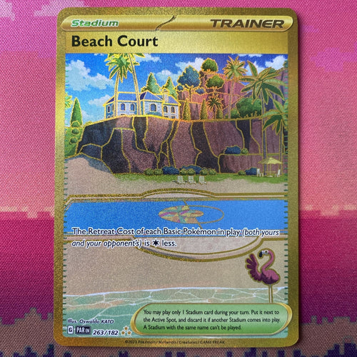 Pokemon Card Beach Court 263/182 Secret Rare Paradox Rift NM