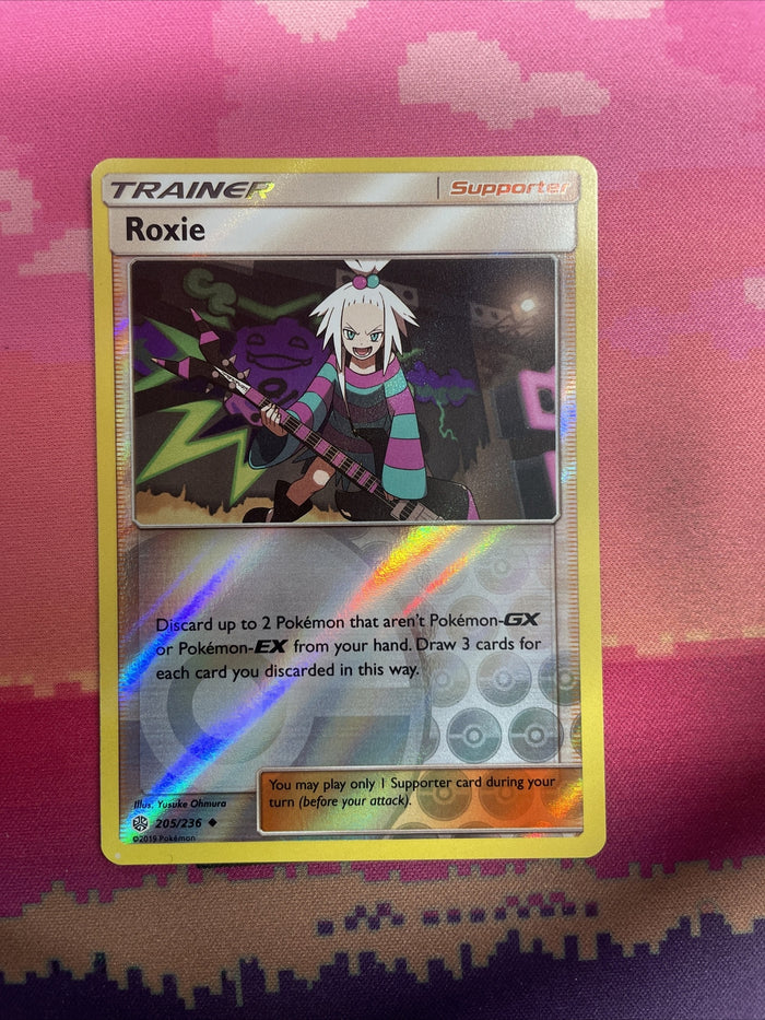 Pokemon Card Roxie Cosmic Eclipse Reverse Holo Uncommon 205/236 Near Mint
