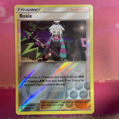 Pokemon Card Roxie Cosmic Eclipse Reverse Holo Uncommon 205/236 Near Mint