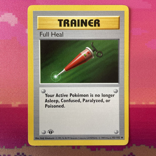 Pokemon Card Full Heal Shadowless Base Set 1st Edition 82/102 Near Mint