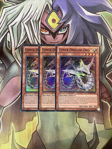 SDCR-EN002 x3 Cyber Dragon Drei Suepr Rare Excellent Condition Yugioh