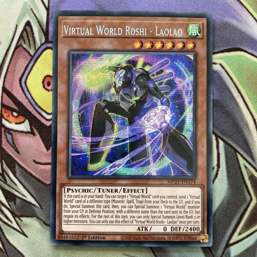 MP21-EN174 Virtual World Roshi - Laolao Secret Rare 1st Edition NM Yugioh