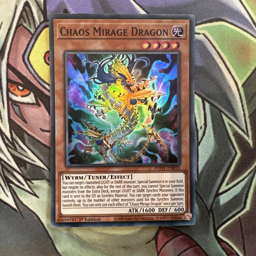 PHHY-EN013 Chaos Mirage Dragon Super Rare 1st Edition NM Yugioh Card