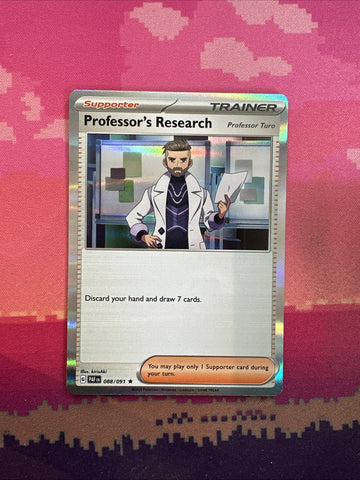 Pokemon Card Professor's Research Paldean Fates Holo Rare 088/091 Near Mint