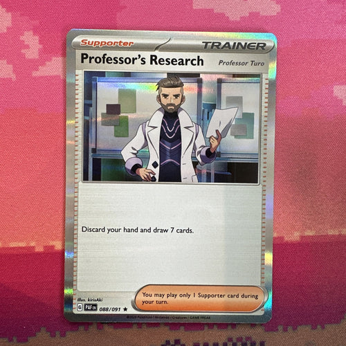Pokemon Card Professor's Research Paldean Fates Holo Rare 088/091 Near Mint