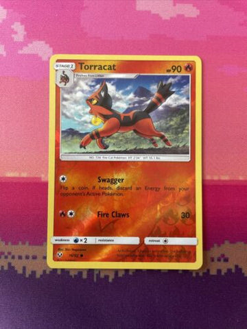 Pokemon Card Torracat Shining Legends Reverse Holo 16/73 Near Mint