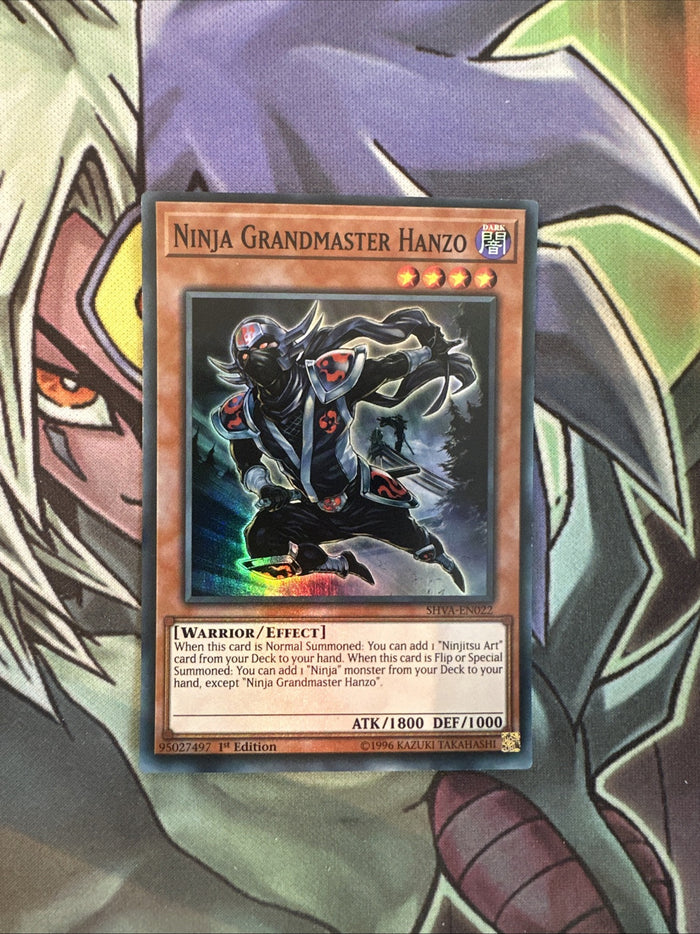 SHVA-EN022 Ninja Grandmaster Hanzo Super Rare 1st Edition NM Yugioh Card