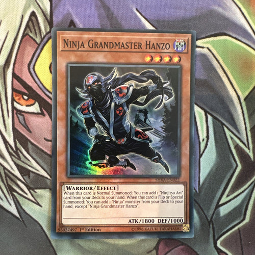 SHVA-EN022 Ninja Grandmaster Hanzo Super Rare 1st Edition NM Yugioh Card