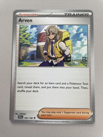 Pokemon Card Arven Trainer Scarlet & Violet 166/198 Near Mint