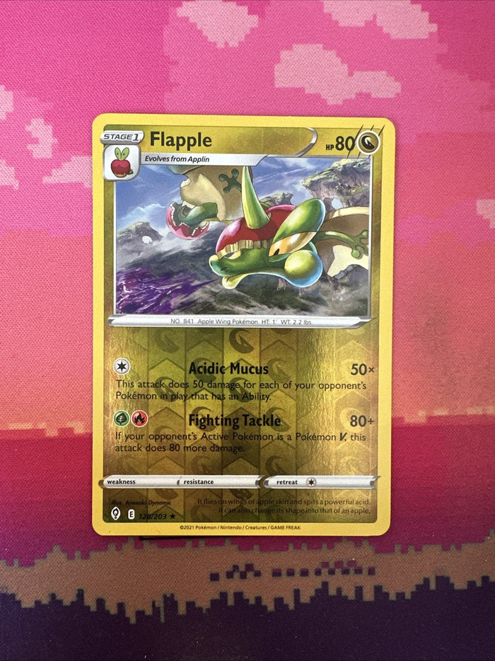 Pokemon Card Flapple Evolving Skies Reverse Holo Rare 120/203 Near Mint
