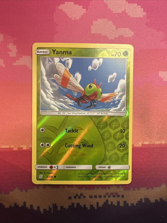Pokemon Card Yanma Unified Minds Reverse Holo 2/236 Near Mint
