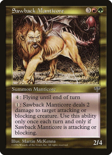 Sawback Manticore - Mirage Excellent Magic MTG