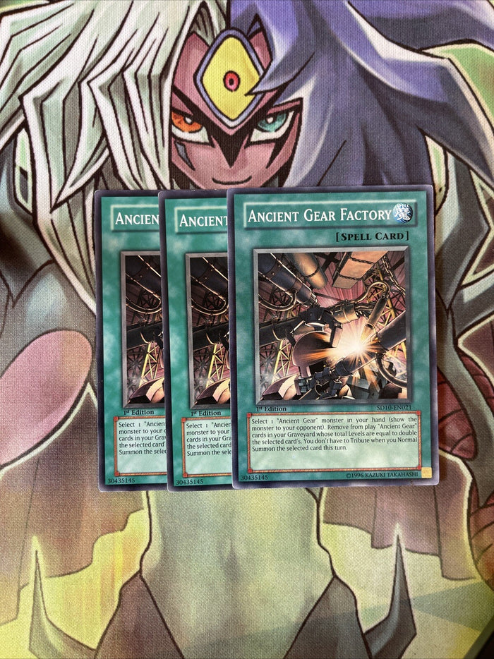 SD10-EN021 x3 Ancient Gear Factory Common Excellent Condition Yugioh