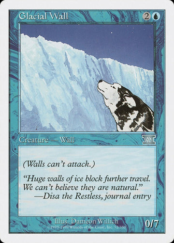 Glacial Wall - Sixth Edition Uncommon Excellent Magic MTG