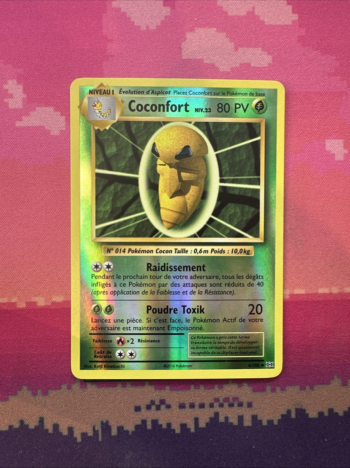 Pokemon Card Kakuna Evolutions Reverse Holo 6/108 FRENCH Near Mint