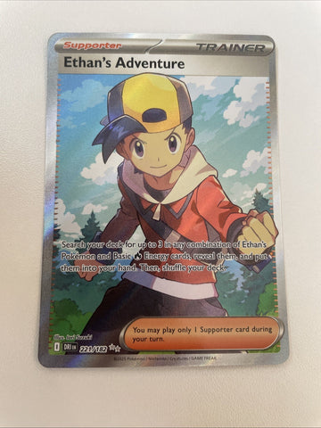 Ethans Adventure Full Art Trainer Card 221/182 Holo Ultra Rare