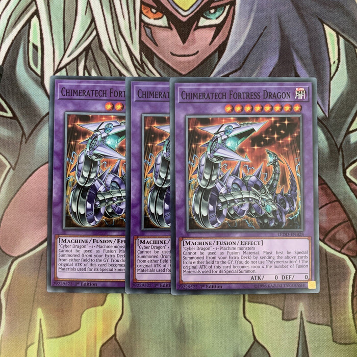 LEDD-ENB28 x3 Chimeratech Fortress Dragon Common Excellent Condition Yugioh