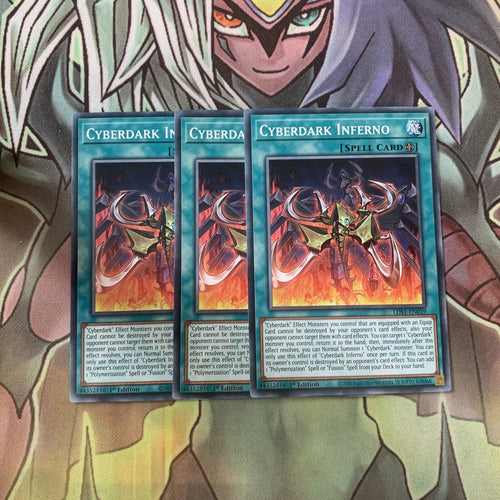 LDS1-EN039 x3 Cyberdark Inferno Common Excellent Condition Yugioh