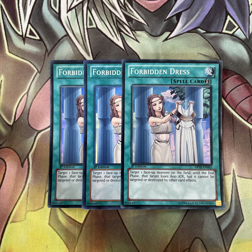 ABYR-EN062 x3 Forbidden Dress Super Rare Excellent Condition Yugioh